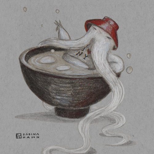 Radish Spirit takes a bath.