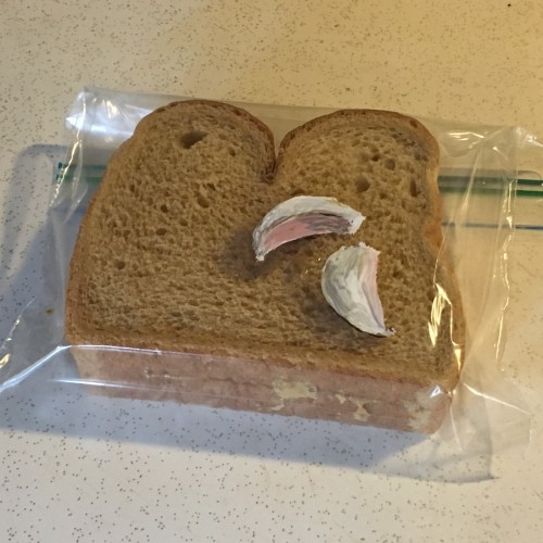 A little garlic on my sandwich