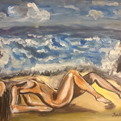relaxing on the beach