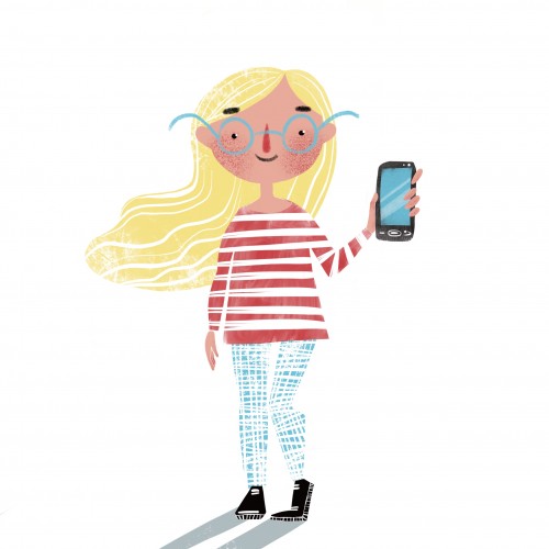 Girl with smartphone