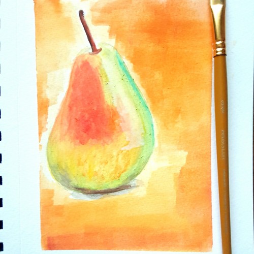 Pear i made with watercolor