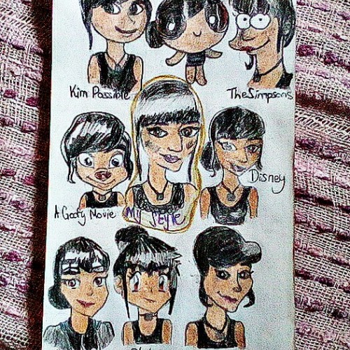 Drawing myself in different cartoon styles