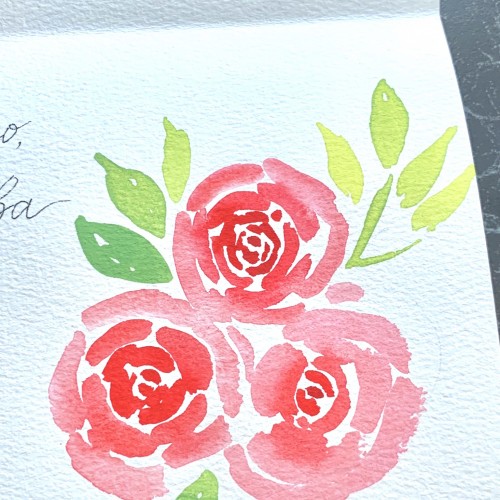 Roses inside the wedding card