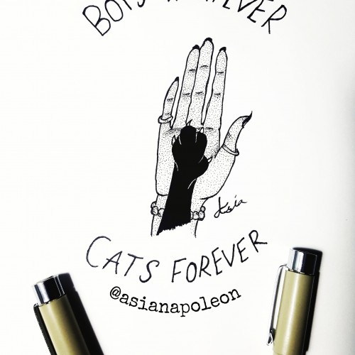 Boys whatever. Cats forever