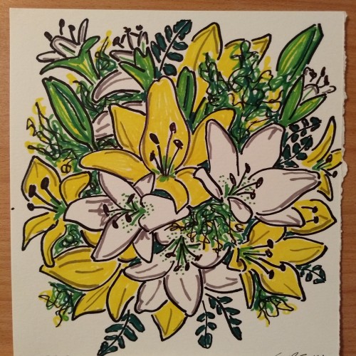 Yellow and White Lilies
