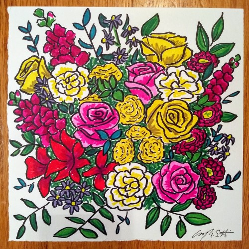 Sharpie rose mix bouquet