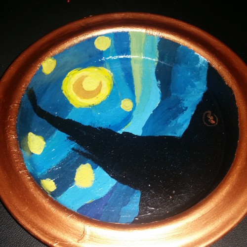 starry night copper plate 7x7