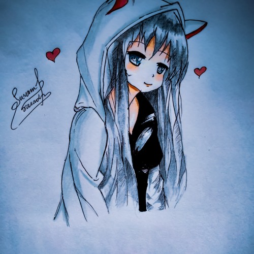 Anime cute cat girl