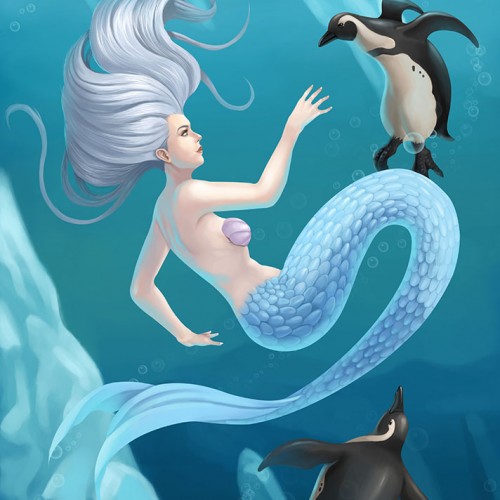 Arctic Mermaid and Penguins