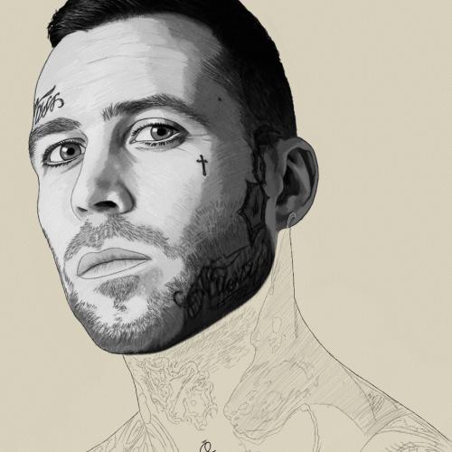 Model Tattoo Portrait Sketch