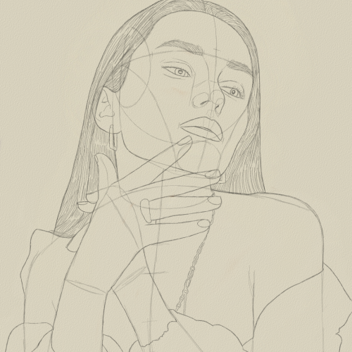 Model Drawing Sketch Study by Oz Galeano