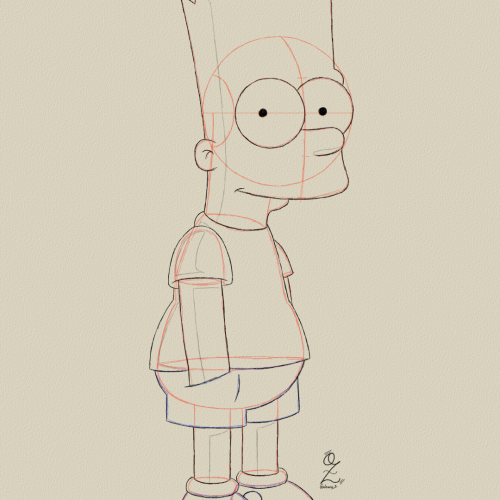 Bart Simpson Drawing Sketch Study by Oz Galeano