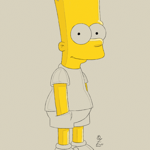 Bart Simpson Drawing Color Sketch by Oz Galeano