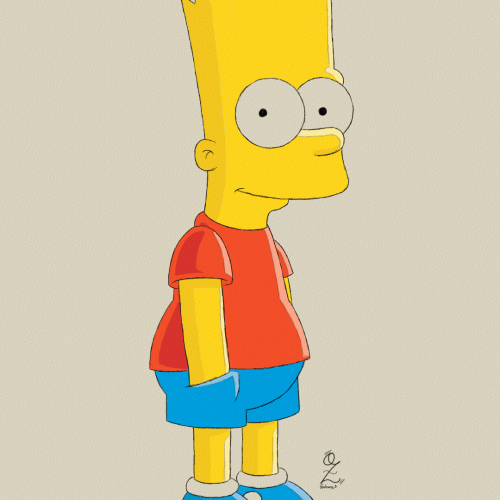 Bart Simpson Drawing Color Art by Oz Galeano