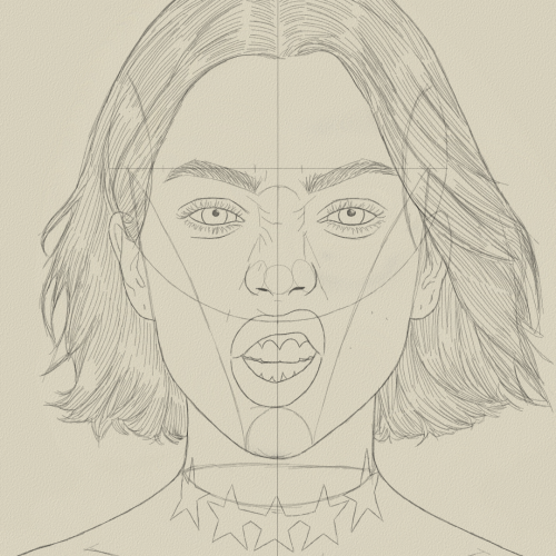 Model Tattoo Drawing Sketch Study by Oz Galeano