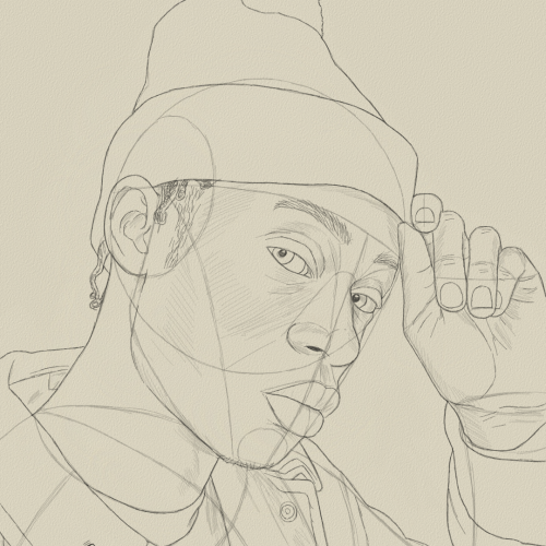 Model Portrait Drawing Sketch Study by Oz Galeano