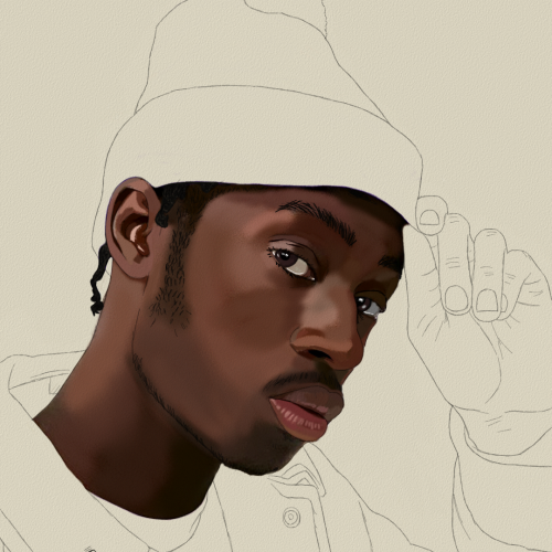 Model Portrait Color Sketch by Oz Galeano