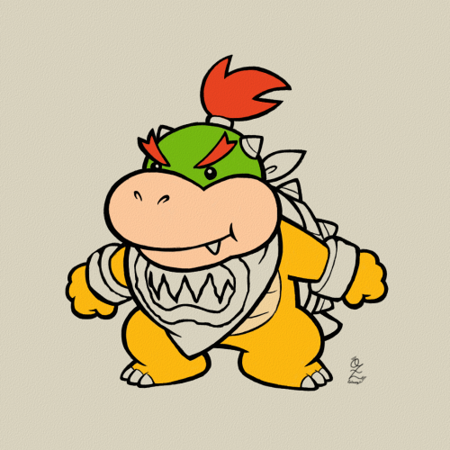 Bowser Jr Drawing Color Sketch by Oz Galeano