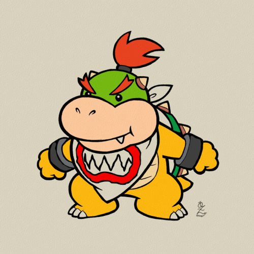 Bowser Jr Drawing Art by Oz Galeano