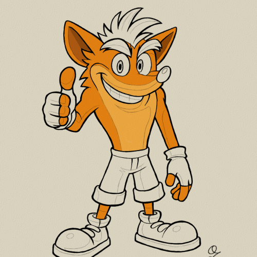 Crash Bandicoot Drawing Color Sketch by Oz Galeano