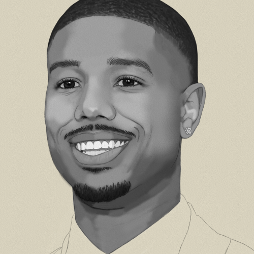 Michael B Jordan Drawing Sketch Study by Oz Galeano