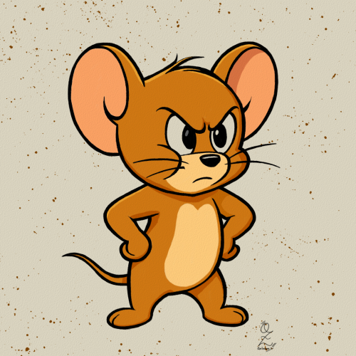 Jerry Drawing Color Art by Oz Galeano