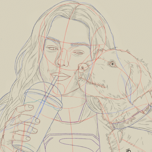 Supergirl Drawing Sketch Study by Oz Galeano