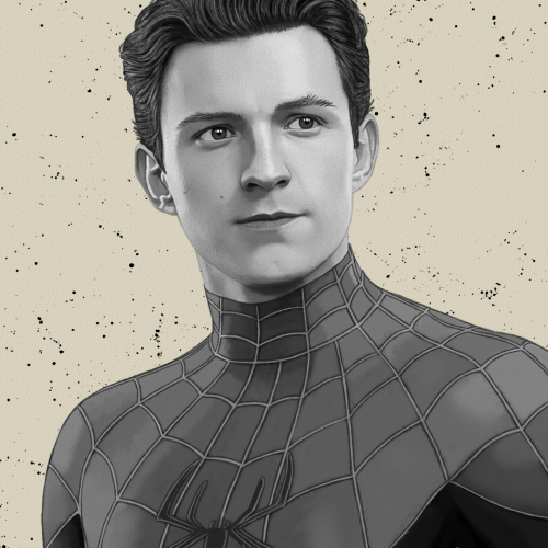 Tom Holland Spider-Man Portrait Drawing by Oz Galeano