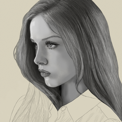 Julia Doyle Drawing Sketch by Oz Galeano