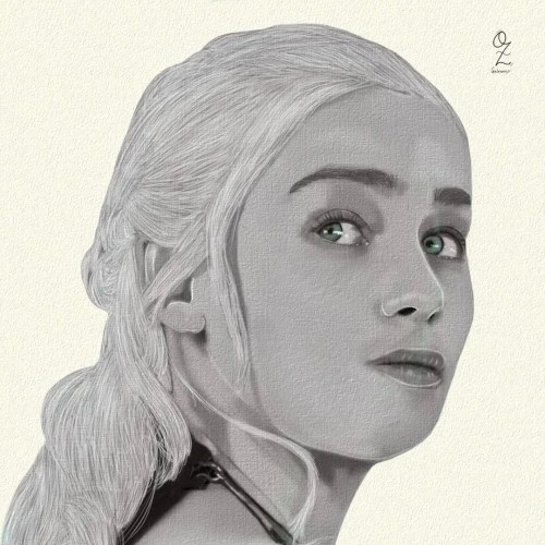 Daenerys Targaryen Portrait Drawing by Oz Galeano