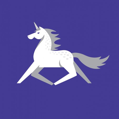 Unicorn logo & doodle