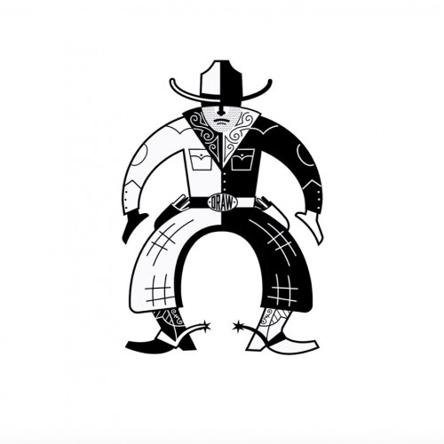 Cowboy draw logo and doodle