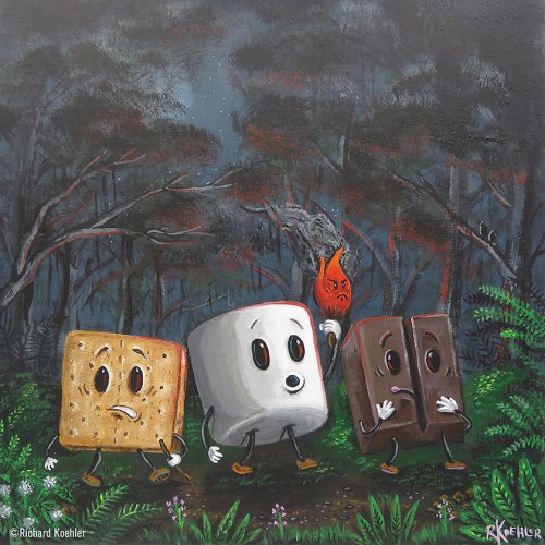 Smores Bunch acrylic painting