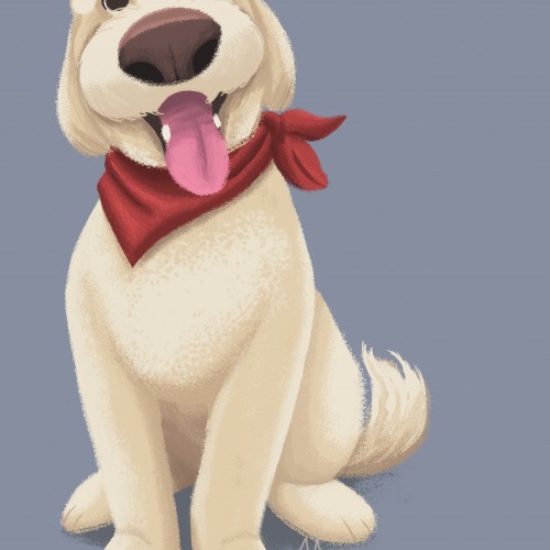 Boo the Golden Doodle - Art Commission