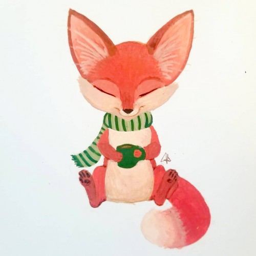 Zen Fox with Coffee