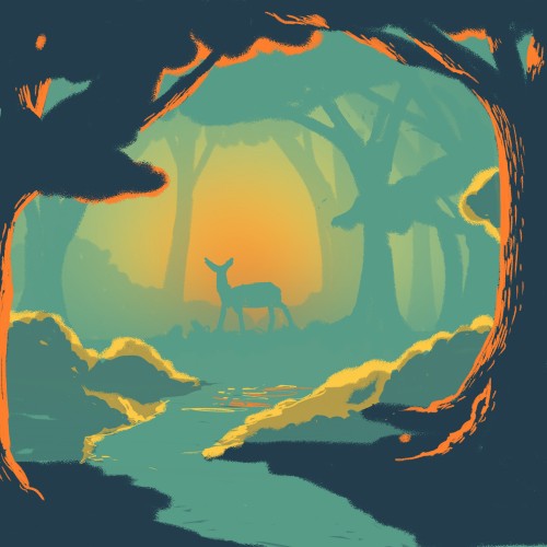 Deer in the woods