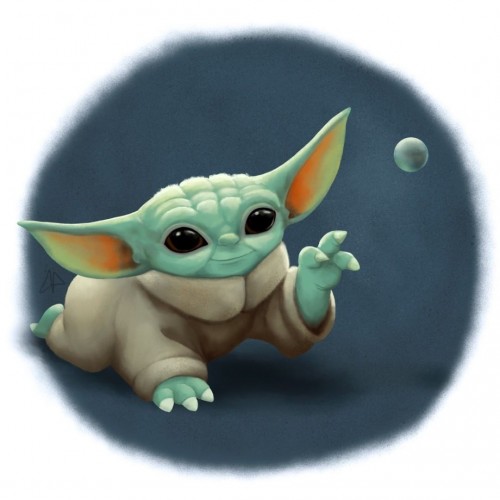 Baby yoda from the Mandalorian