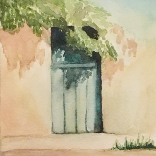 watercolor door