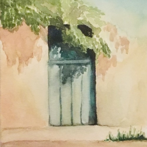 watercolor door