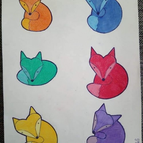 Colorful Foxes