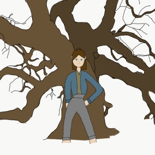 Girl at a tree