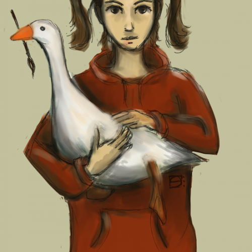 girl with goose