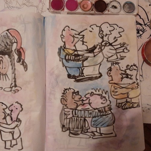 DoodleSchmoodlez  29 Nov = splashing in sketch books