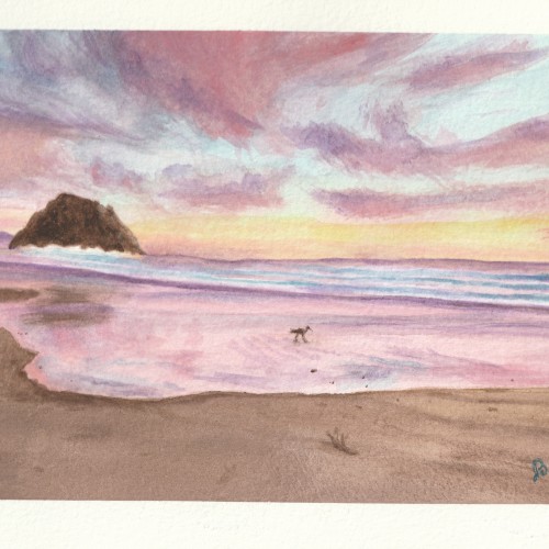 Sunset Beach Watercolour study