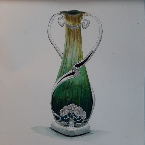 Art nouveau glass vase