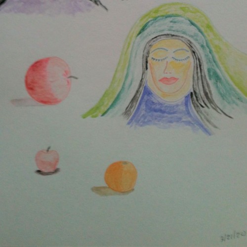Woman and some fruit