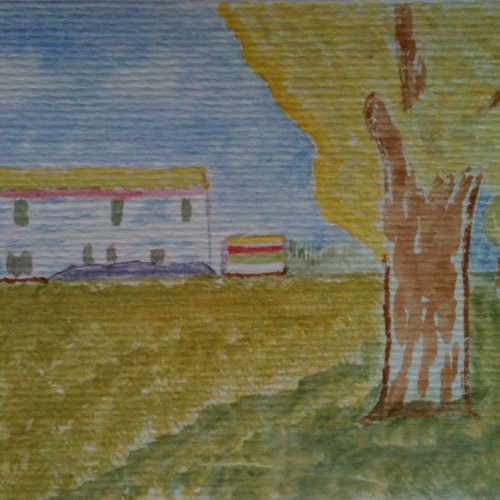 Based on Van Goghs Farmhouse in a Wheatfield 1888