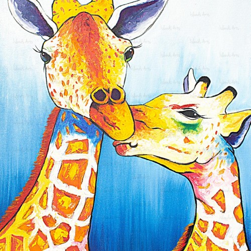 Kiss Giraffe Painting