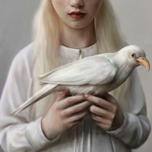 Girl with bird