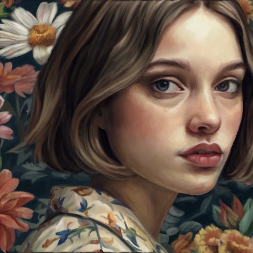 Aming the flowers